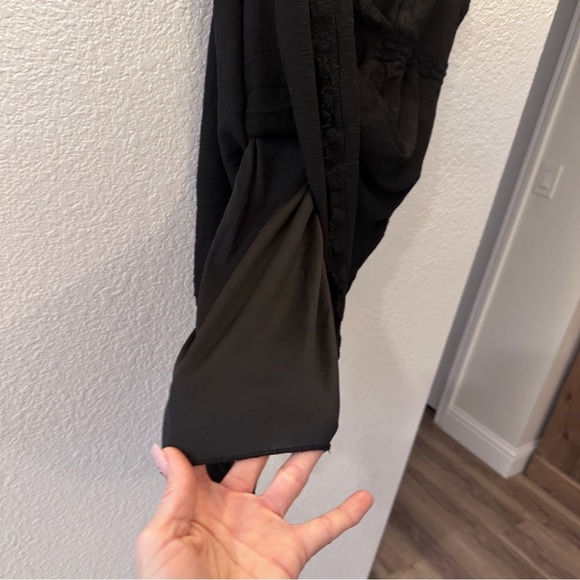 Hourglass Black Boho Maxi Dress Lace Trim Sleeveless Flowy Hem Plus Size 1X - Picture 8 of 12